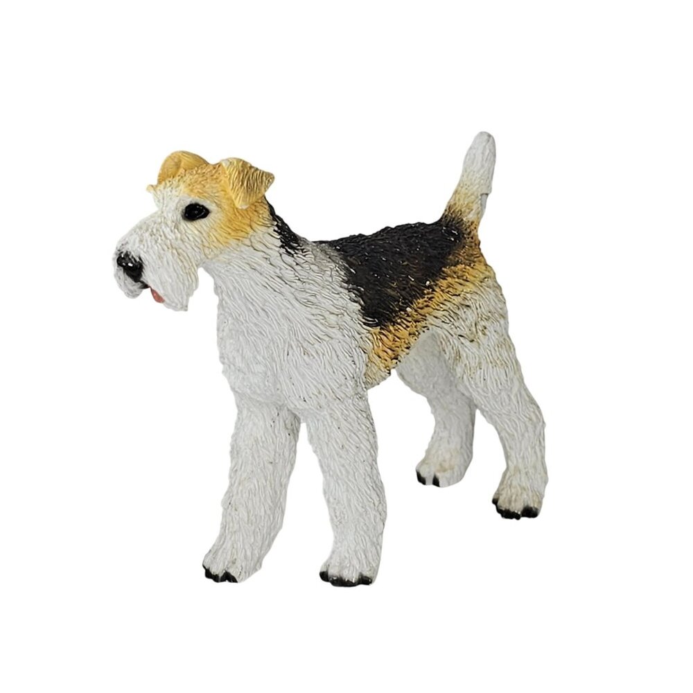 Wire Fox Airedale Terrier Dog Figurine Resin Collectible Animal Decor *AS IS FLA